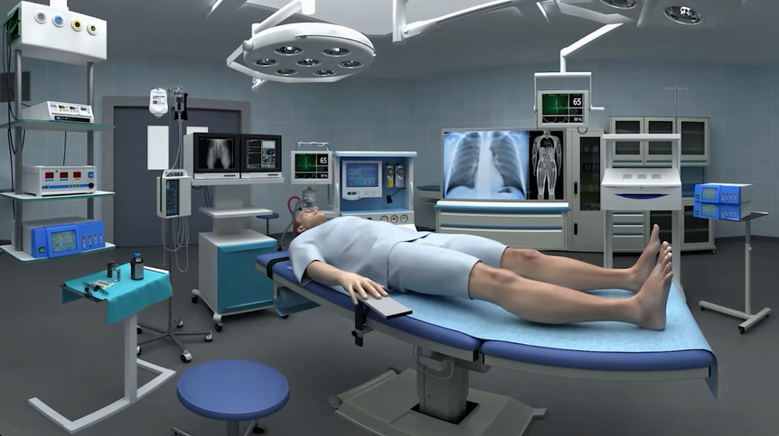 Man in the operation theatre - an animation made by XRS